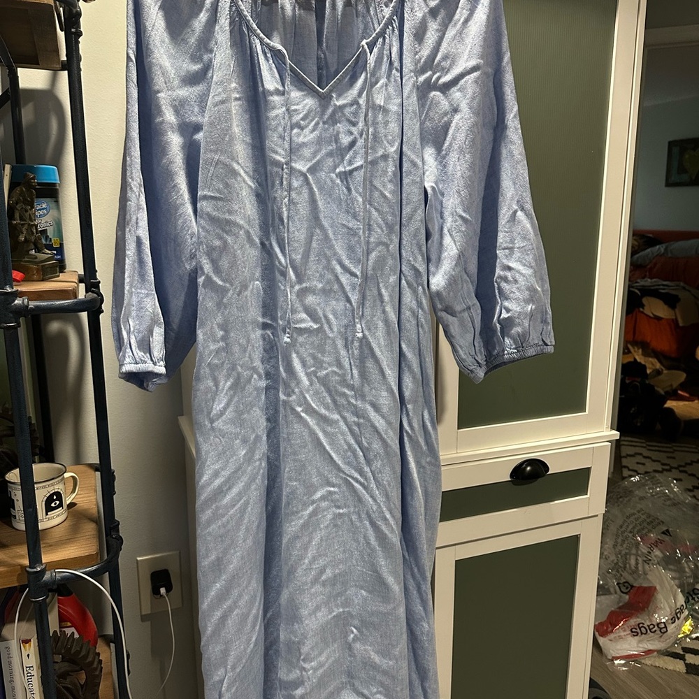 Light Blue V-Neck Dress
